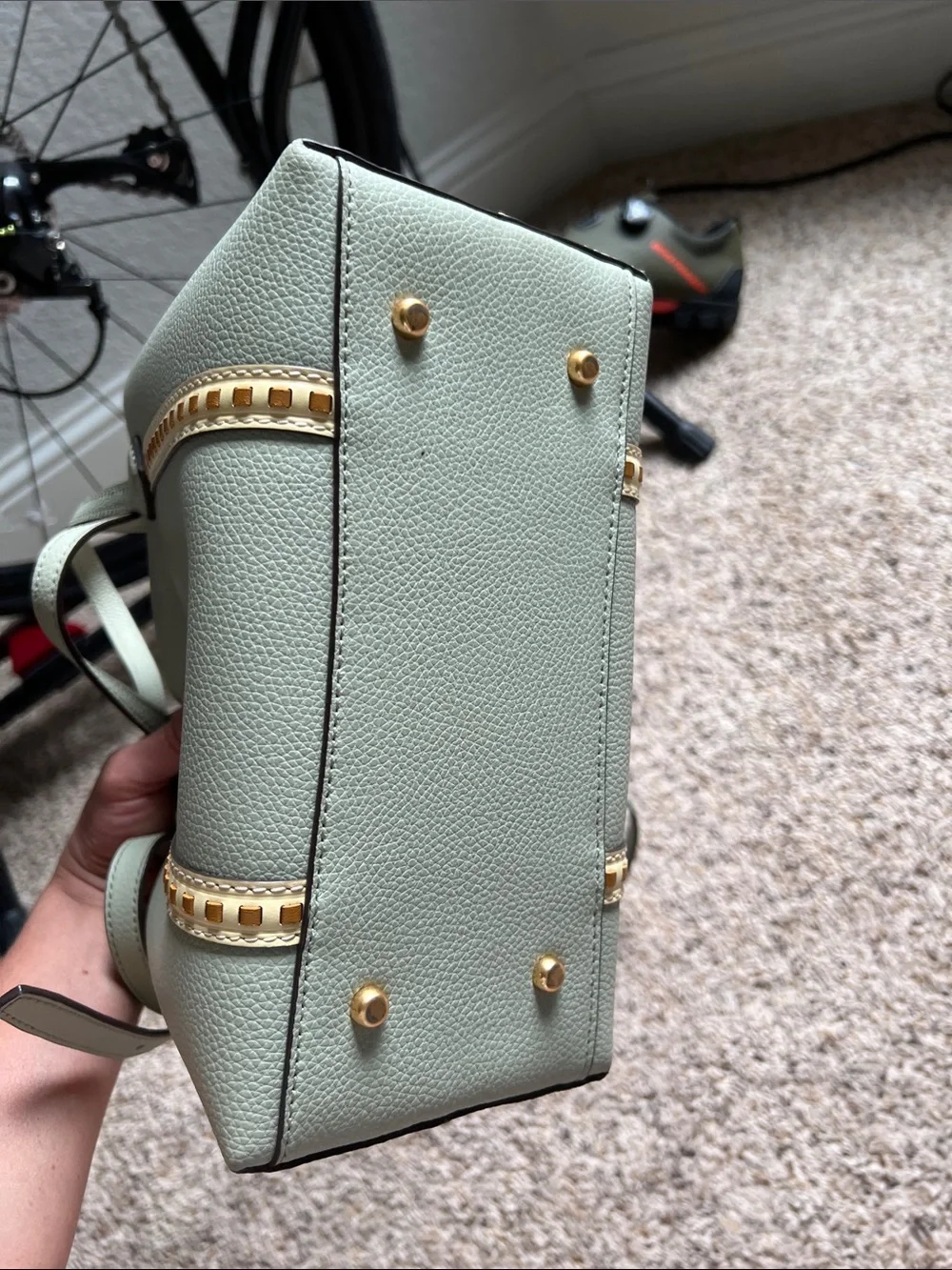 Tory Burch Mint Green Crossbody handbag with Gold Hardware